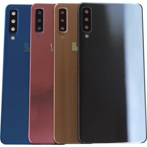 Original Rear Battery Door Case For Samsung Galaxy A7 2018 , SM-A750FN/DS, SM-A750F/DS Back Glass Housing Cover+Adhesive Sticker