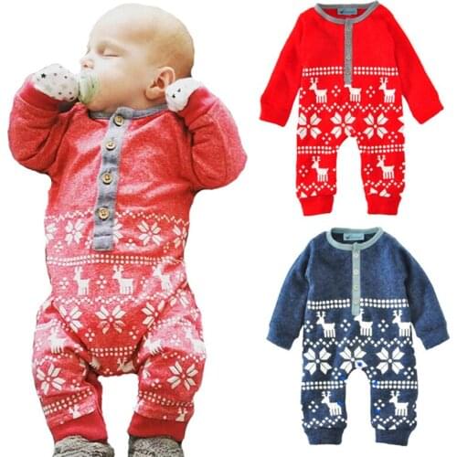 Autumn Baby Rompers Christmas Baby Boy Clothes Newborn Clothing Woolen Baby Girl Clothes Roupas Bebe Infant Baby Jumpsuits DS29
