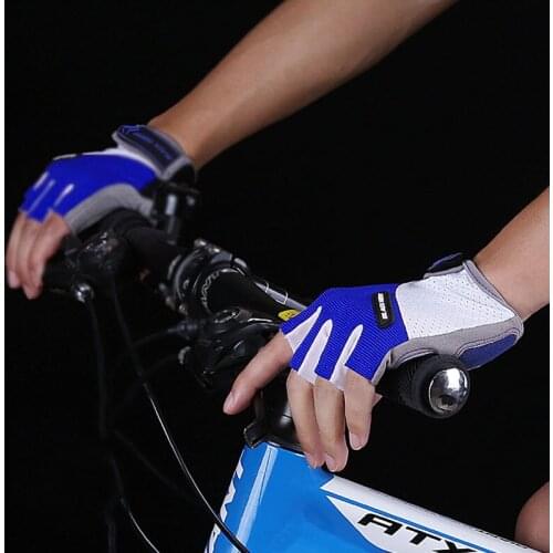 Cycling Mesh Upper Anti-slip Anti-sweat Men Women Half Finger Gloves Breathable Shockproof Sports Gloves Bike Bicycle Gloves