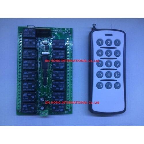 15CH DC 12V rf home automation remote control switch 433MHZ transmitter and recevier wireless switch Radio smart home control