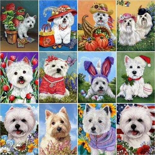 Full Square Diamond Painting Dog 5D DIY Animal Diamond Embroidery Cross Stitch Kit Rhinestone 3D Mosaic Handmade Gift Home Decor