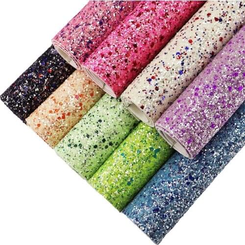30X134cm Roll Mix Glitter Fabric Leather For Bows Home Decorations DIY Material AY117