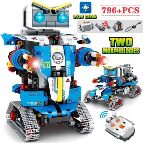 RC City Robot Transformation Racing Building Block Creator Remote Control Electric Robot Weapon Building Block Kids Toy