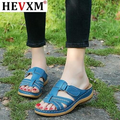 2020 Summer Sandals For Women Shoes Premium Orthopedic Flat Sandals Comfy Soft Ladies Sandals Shoes Woman Drop Shipping Size 44