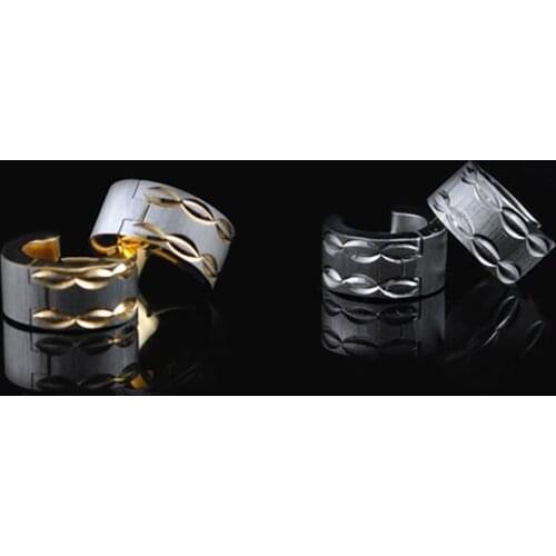 GOKADIMA Stainless Steel Wave Mens Earrings For Bikers Western Cow Boy Stud Ears WE015