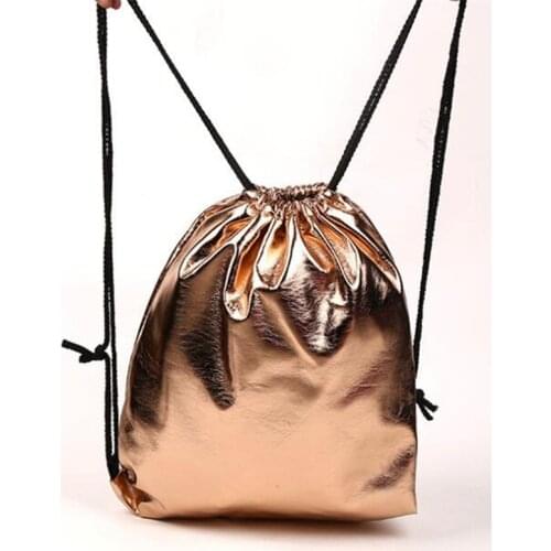 Drawstring Bag With Pu Leather Strap Pocket To Hold Solid Color Gift Bag Sports Bag Small Mini Travel Bags