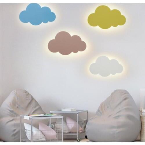 New LED Cloud Wall Lamp Creative Simple Art wall lamp For Bedroom Childrens Room Aisle lighting Fixtures