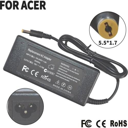 Replacement 19V 4.74A 5.5*1.7MM 90W For Acer Aspire 5750g 5536 5236 5610 5750 PA-1900-24 PA-1900-04 TraveMate 4750
