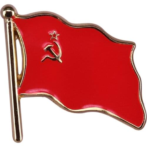 CCCP Red Flag Enamel Pin Sickle Hammer Star Russian Badge