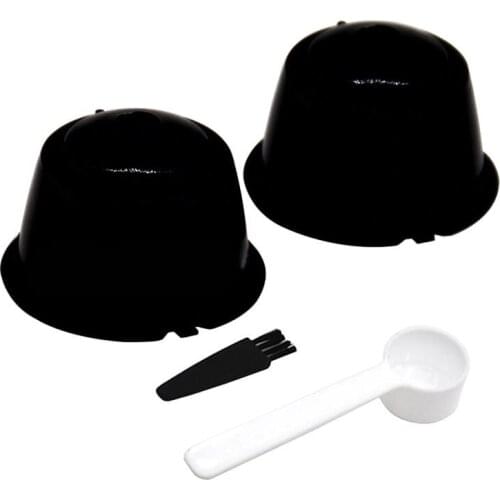 2pcs Coffee Filter Cup Reusable Coffee Capsule Filters for Nespresso with Spoon Brush Kitchen Accessories