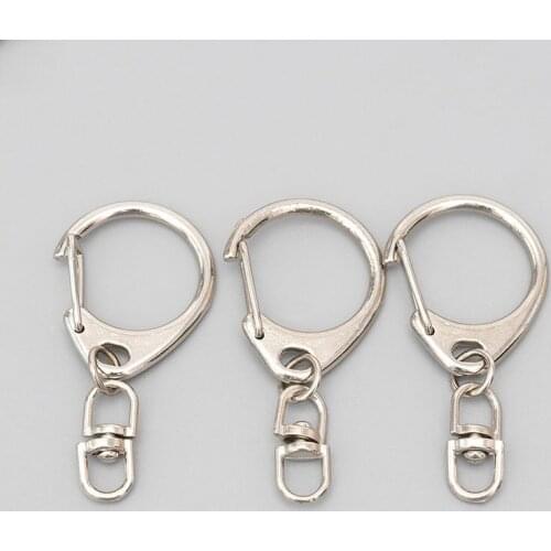 20Pcs Keyring D buckle + 8 buckle 360 degree turn Buckle Lock Hooks Keychain DIY Ornament Hanging Ring Key Chain Accessories