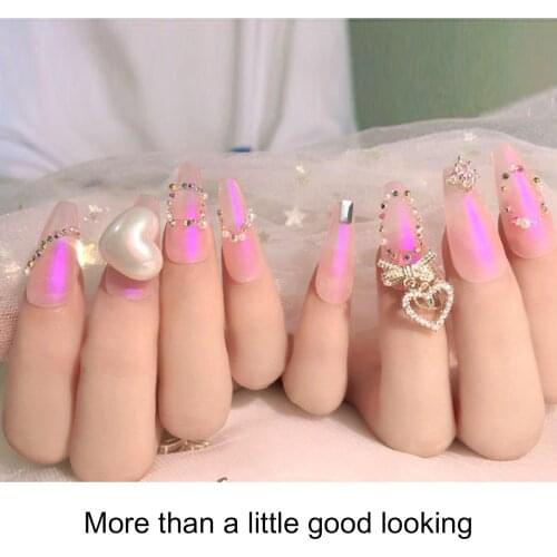 Cute Bowknot Pearl Flower Pattern 3D Nail Art Tips Sequins Decal Decor Sticker