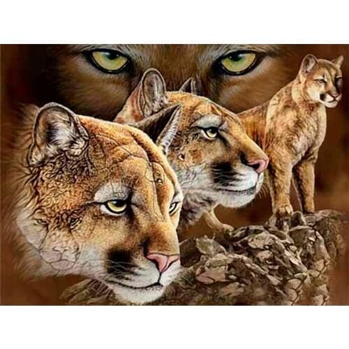 5D DIY Diamond Painting Kits Lion Full Round With AB Drill Cross Stitch Embroidery Animal Rhinestones Pictures Home Decor Gift