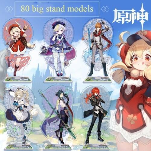 ACG game Genshin Impact 16cm Lumine Jean Amber Lisa kaeya Barbara Razor Venti Klee Mona Acrylic figure stand models cosplay 1-40