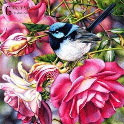 Animal bird flowe 5d diy diamond painting full square diamond embroidery Cross stitch pictures of rhinestones Wedding decoration