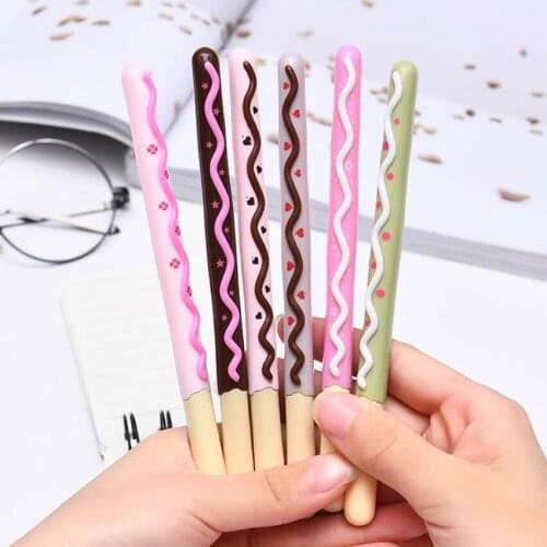 Free shipping 48pcs/lot New Sweet Kawaii Biscuit Stick For Kids Girls Gifts Cute Stationery Supplies Office School Gel Pen
