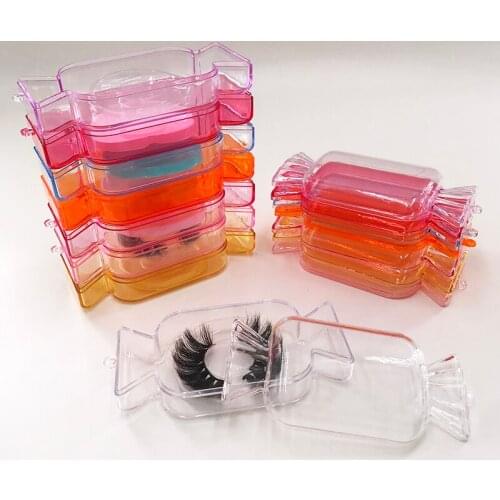 Free Holographic Bags Purple Candy Lash Box Pretty Eyelash Packaging without Lashes