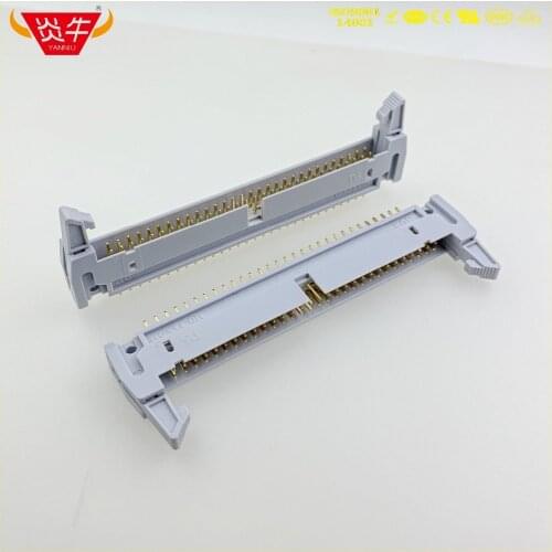 DC2-60P IDC SOCKET BOX 2.54mm PITCH EJECTOR HEADER STRAIGHT CONNECTOR 2*30P 60PIN CONTACT PART OF THE GOLD-PLATED 3Au YANNIU