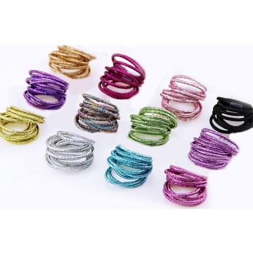 Childrens Hair Accessories 2.0 Shiny Hair Rope10 Pack Hairband Kids Elastic Hair Band Girl Ponytail Holder Rubber Band
