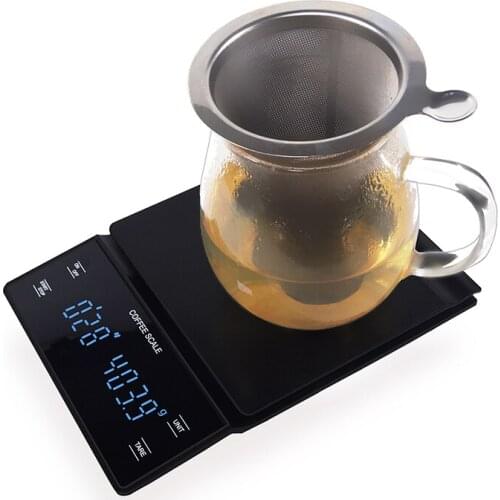 3kg/0.1g Coffee Drip Scale with Timer Kitchen LCD Digital Scale Electronic Smart Precise Coffee Scale Household Measuring Tools