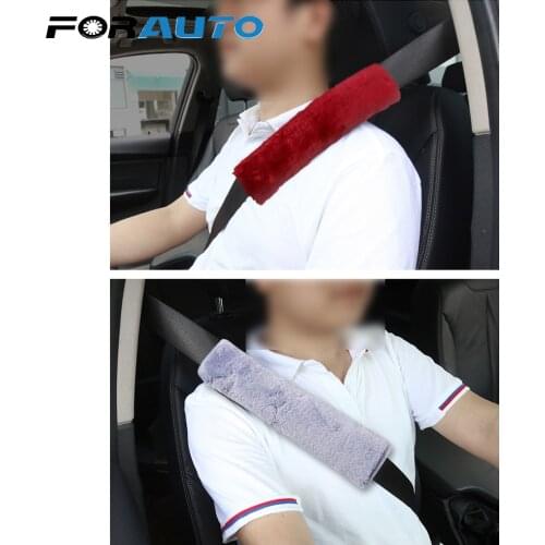 FORAUTO 2Pcs/set Car Seatbelt Shoulder Pad Shoulder Strap Case Seat Belt Cover Car-styling Soft Plush Comfortable Driving
