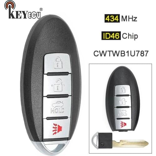 KEYECU 434MHz CWTWB1U787 Replacement Smart Remote Key Fob 3+1 4 Button for Infiniti M37 M56 QX56 Q70 HYBRID