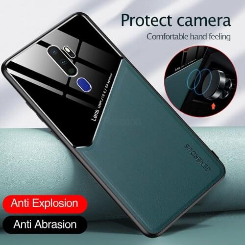 Leather magnetic car texture case for OPPO A9 A5 20220 bumper Holder cover for OPPO realme X7 pro C15 C11 C3 6 7 A 9 A 5 cases