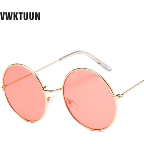 VWKTUUN Round Sunglasses Women Men UV400 Driving Driver Shades Thin Frame Glasses Frames Colorful Lens Eyewear