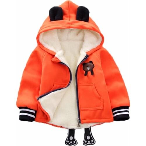 Baby Boys Jacket Kids Winter Thick Coats Toddler Velvet Warm Cotton Hoodies Coat Children Casual Outerwear 1-4 Y Infant Clothing