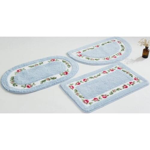Pastoral Style Floor Carpet Bath Mat Multi Size Oval Mat For Home Decor Anti-slip Bathroom Carpets Household Kitchen Rug Doormat