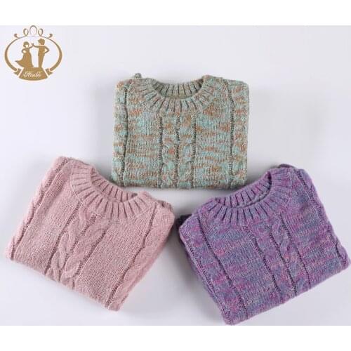 Pure Color Winter Girl Kid Thick Knitted Bottoming Turtleneck Shirts Solid High Collar Pullover Sweater Boys 2021 Girls Sweater