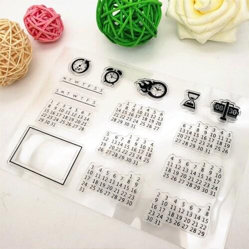 11x16cm Calendar Clear Stamps Transparent Seal Silicone Seal TPR Christmas Wedding Roller Stamps DIY Scrapbook Album Card