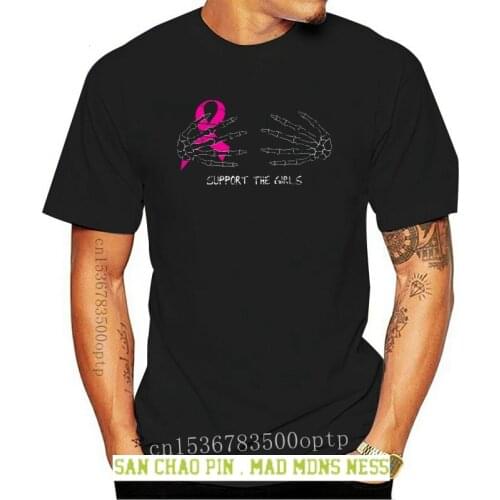Support the Girls - Halloween (Black) T Shirt breast cancer halloween cancer skeleton