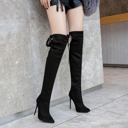 Plus Size 10 11 12 thigh high boots knee high boots over the knee boots women ladies boots shoes woman winter boots women