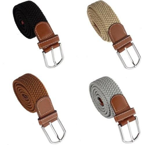 50% Hot Sales Men Women Fashion Braided Elastic Stretch Metal Buckle Belt Strap Waistband
