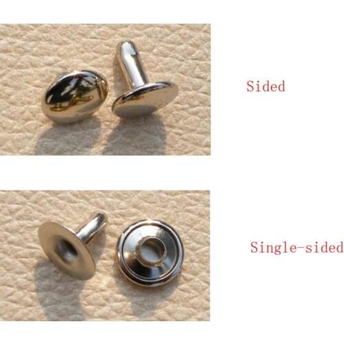 100x Double Cap Tubular Metal Leather Craft Repairs Studs Punk Spike Decor QX2E