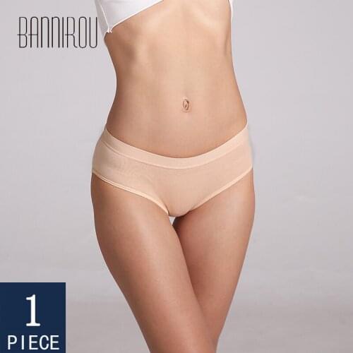 BANNIROU Cotton Panties Woman Underwear Hot Sale Breathable Antibacterial Female Panties Brand Quality Briefs For Women 1 Pcs