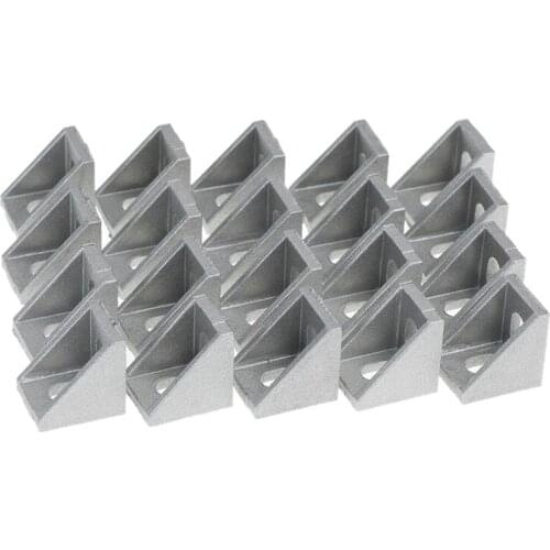 GTBL 20Pcs 2020 Corner Fitting Angle Aluminum 20 X 20 L Connector Bracket Fastener Match Use 2020 Industrial Aluminum Profile