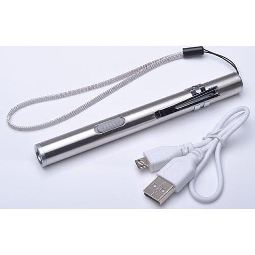 Outdoor Mini Double Layer Lamp Bead LED Flashlight Customized Metal USB Charging Port Glare Flashlight