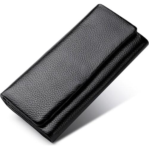 Women Wallet Long Wallets Female Card Holder Clutch Bags Genuine Leather men Money Pocket Fashion Coin Purse Zipper Phone Bags