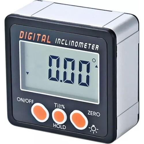 0-360° Digital Inclinometer LCD Digital Angle Gauge Protractor Gage Meter Magnets Base