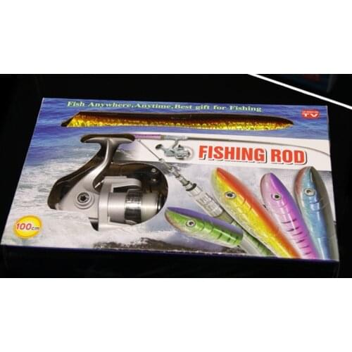 1M Pen Rod Portable Pocket fishing rod Telescopic Mini Fishing Pole With Reel Wheel Childrens Fishing rod Toy A060