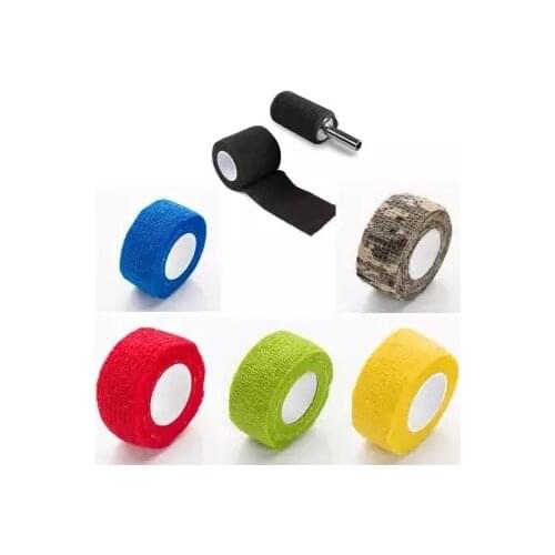 10pcs Non-woven Fabrics Tattoo Grip Cover Disposable Self-adhesive Elastic Bandage Handle Supply 2.5*5cm/ 4.5*5cm Mixed Colors