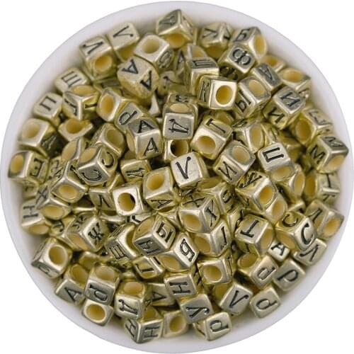100 piece/Lot Handmade/DIY Square Russian Alphabet Digital/Letter Acrylic Cube for Jewelry Making Loom Band Bracelets
