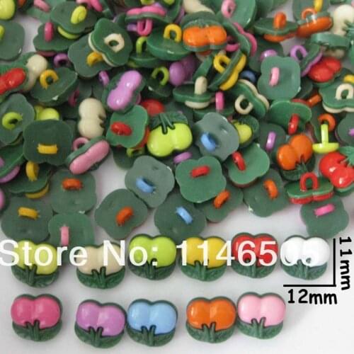 100pcs Nylon Button Fasteners 11mm*12mm Mixed Buttons Kawaii Strawberry Shaped Sewing Buttons Children Accessories ZK0244