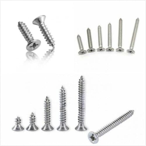 30/50pcs304 stainless steel self-tapping screws countersunk head screw miniature screw wood screw M3 M4 M5