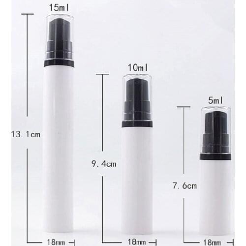 5ml 10ml 12ml PS Plastic Airless Vacuum Pump Press Bottle Jar Pot Vial Container For Cosmetic Makeup Serums Cream Container