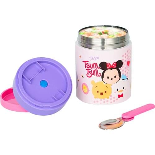 650mL Disney Mickey Cartoon Insulated Lunch Box 304 Stainless Steel Warm Cans Children Portable Porridge Soup Steamer Pot