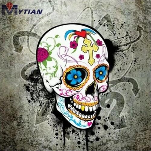 5d diy Diamond Painting,Sugar Skull,Day of the Dead,3d Diamond Embroidery Cross Stitch Home Decor Rhinestone Gift for Holloween