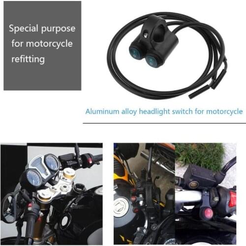 Car-Styling 12V Dual 7/8in Aluminum Motorcycle Handlebar Button On/Off Switch for Headlight Button Headlamp Switch High Quality